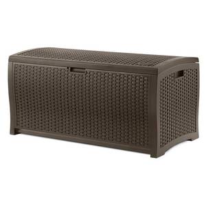 lot 78719 image: Deck Box Resin Wicker 99 Gallon - Brown - Suncast