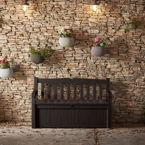 lot 78729 image: Keter Eden Garden Storage Bench - Brown