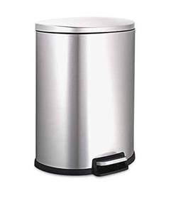 lot 78739 image: Ninestars Amz-sot-50-3 Step-on Trashcan, 13 Gal, Stainless Steel