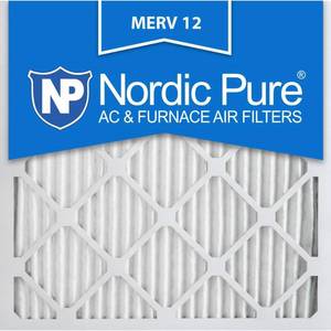 lot 78779 image: Nordic Pure 25x25x1M12-6 MERV 12 Pleated Air Condition Furnace Filter, Box of 6
