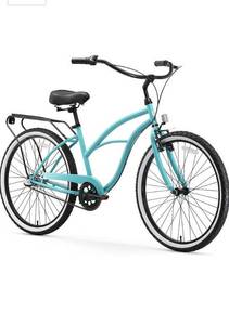 lot 78818 image: Sixthreezero Around The Block Womens 3-speed Cruiser Bicycle, Teal Blue