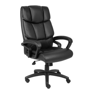 lot 73821 image: NTR Executive Top Grain Leather Chair Black - Boss Office Products