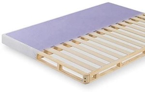 lot 73863 image: Zinus Edgar 4 Inch Low Profile Wood Box Spring  Mattress Foundation, Queen