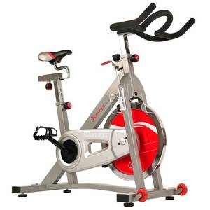 lot 73867 image: Sunny Health and Fitness (SF-B901B) Belt Drive Pro Indoor Cycling Bike - Gray