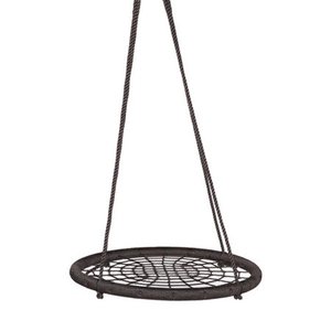 lot 73871 image: M & M Sales Enterprises Riderz Outdoor Swing N Spin- Safety Rated to 600 lb, 39 inch Diameter, Adjustable Hanging Ropes, Ready to Hang and Enjoy as a Family, Black