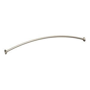 lot 73878 image: Moen CSR2165BN 5-Foot Curved Fixed Mount Shower Curtain Rod with Pivoting Flanges, Brushed Nickel (MISSING PARTS)