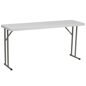 lot 73883 image: Flash Furniture 18W x 60L Granite White Plastic Folding Training Table RB-1860-GG