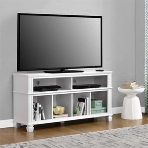 lot 73891 image: Ameriwood Home Woodcrest TV Stand for TVs up to 55, White