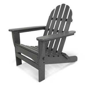 lot 73906 image: POLYWOOD AD5030GY Classic Folding Adirondack, Slate Grey (SYNTHETIC WOOD)