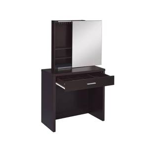 lot 73930 image: 2-piece Vanity Set with Hidden Mirror Storage and Lift-Top Stool Cappuccino and Black