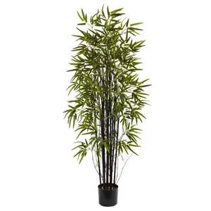 lot 73953 image: Nearly Natural 5 Black Bamboo Tree (Fake) ONE STEMBRANCH IS BROKEN, SEE PICTURES