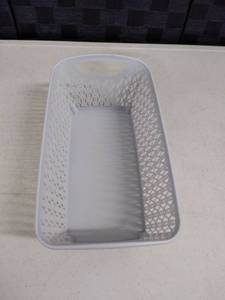 lot 6077 image: whitmor grey plastic basket