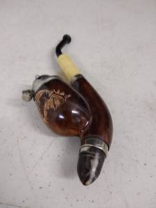 lot 6137 image: carved wooden deer pipe