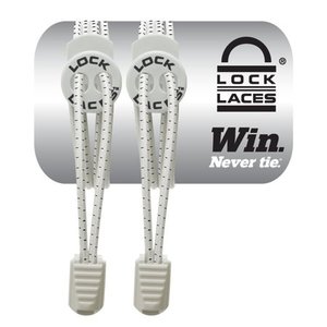 lot 6210 image: LOCK LACES (Elastic No Tie Shoelaces) White - 1 Pair