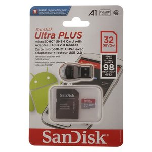lot 6211 image: SanDisk 32GB Ultra Plus Class 10 MicroSDHC UHS-I Card with Adapter