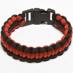 lot 6213 image: SecureLine 550 lb Military Grade Paracord Survival Bracelet, Medium, 8.5, RedBlack