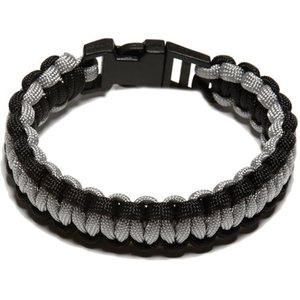 lot 6215 image: SecureLine Nylon 500 Paracord Survival Bracelet, BlackGrey, Large