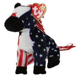 lot 6223 image: TY Beanie Baby - LEFTY 2000 the Donkey (6 inch)