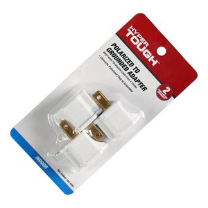 lot 6338 image: Hyper Tough 3-Pack Polarized Grounded White Indoor Adapter