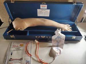 lot 3042 image: Nasco Life Form Replica Venipuncture & Injecrion Training Arm with Case