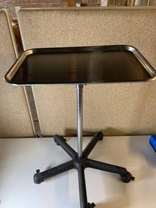 lot 3048 image: Adjustable Rolling Medical Tray Table Instrument Stand