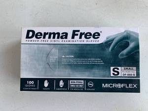 lot 5006 image: Derma Free Powder Fred Vinyl Examination Gloves Size S 100 Pack