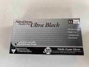lot 5027 image: NitriDerm Powder Free Ultra Black 100 Package XL