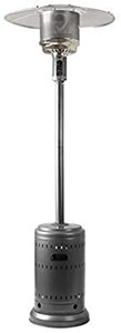 lot 6070 image: AmazonBasics Commercial, Propane 46,000 BTU, Outdoor Patio Heater with Wheels, Slate Gray