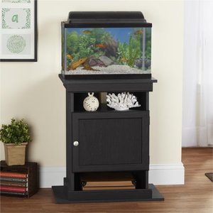 lot 6078 image: Ameriwood Home Flipper 1020 Gallon Aquarium Stand, Black Oak, 15.7 x 25 x 28 inches