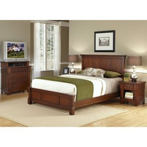 lot 6080 image: Aspen Rustic Cherry Queen Headboard by Home Styles