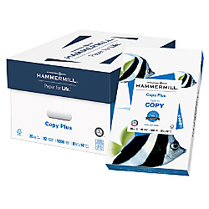 lot 7531 image: Hammermill 20lb Copy Paper, 8.5 x 14, 10 Ream Case, 5000 Sheets, Made in USA, Sustainably Sourced From American Family Tree Farms, 92 Bright, Acid Free, Multipurpose Printer Paper, 105015C,White