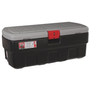 lot 7534 image: Rubbermaid ActionPacker�� 48 Gal Lockable Storage Bin, Industrial, Rugged Large Storage Container with Lid