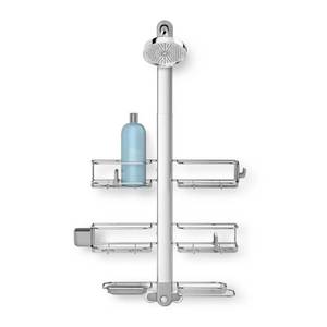 lot 7537 image: simplehuman Adjustable Shower Caddy XL, Stainless Steel and Anodized Aluminum
