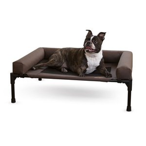 lot 7545 image: K&H Pet Products Original Bolster Pet Cot Elevated Pet Bed with Removable Bolsters - ChocolateBlack Mesh, Medium 25 X 32 X 7 Inches