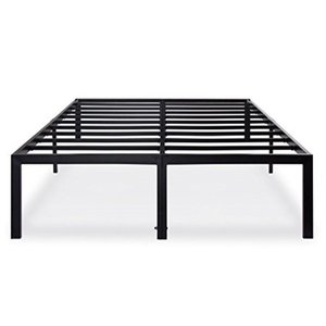 lot 7548 image: Olee Sleep 18 Heavy Duty Queen Steel Slat, No Box Spring Needed, Black