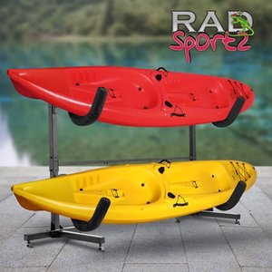 lot 8441 image: RAD Sportz Deluxe Freestanding Heavy Duty Kayak Rack Two Kayak Storage