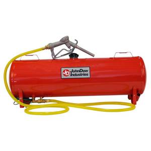 lot 8445 image: JohnDow Industries 15 Gal. Portable Fuel Station. fuel Cap Is Broken And Handle Is Bent.