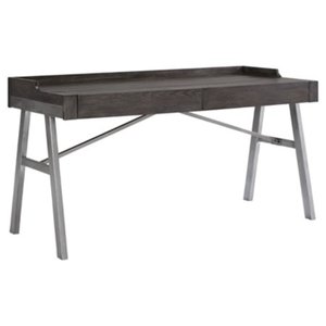 lot 8472 image: Signature Design by Ashley Raventown Home Office Desk Grayish Brown