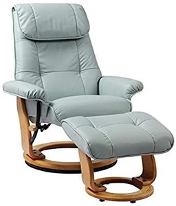 lot 8478 image: Coja by Sofa4life Leather Recliner and Ottoman, Blue