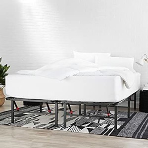 lot 9291 image: Amazonbasics Foldable Metal Platform Bed Frame Queen Size, Tool Free Assembly