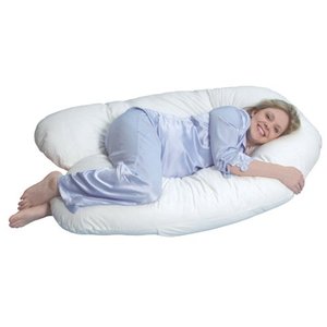 lot 9304 image: Leachco Back N Belly PregnancyMaternity Contoured Body Pillow, Ivory