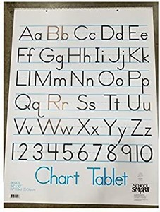 lot 9313 image: School Smart Chart Tablet, 24 x 32 Inches, 1-12 Inch Ruling, 12 Inch Skip Line, 25 Sheets