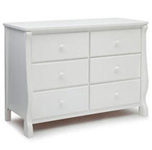 lot 9328 image: Delta Children Universal 6 Drawer Dresser, White