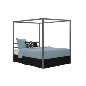lot 9340 image: DHP Modern Canopy Bed, Gunmetal Gray, Queen