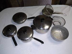 lot 118 image: Cooking Lot  Revere Ware, Flint Ware & More