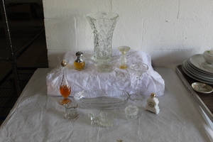lot 9404 image: Perfume Bottles and vase