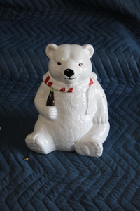 lot 9459 image: Coke Cola Bear Cookie Jar