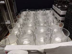 lot 7384 image: (49) Glass Coffee Mugs