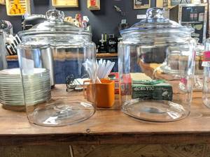 lot 7392 image: (2) Large Glass Jars With Lid