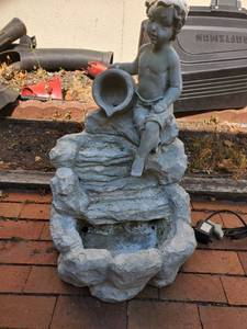 lot 30 image: Boy on Rock Water Fountain.